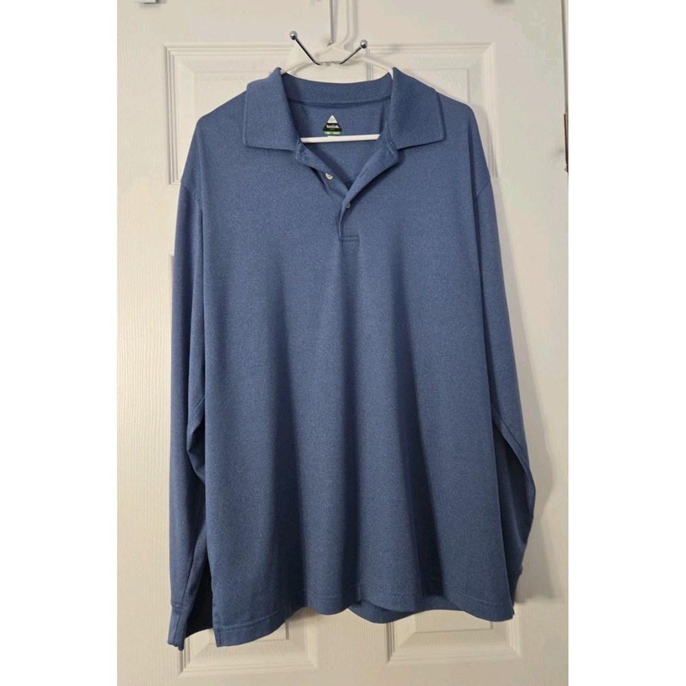 Bolle Golf Long Sleeve Polo‎ Shirt Large Blue 3/4 Button